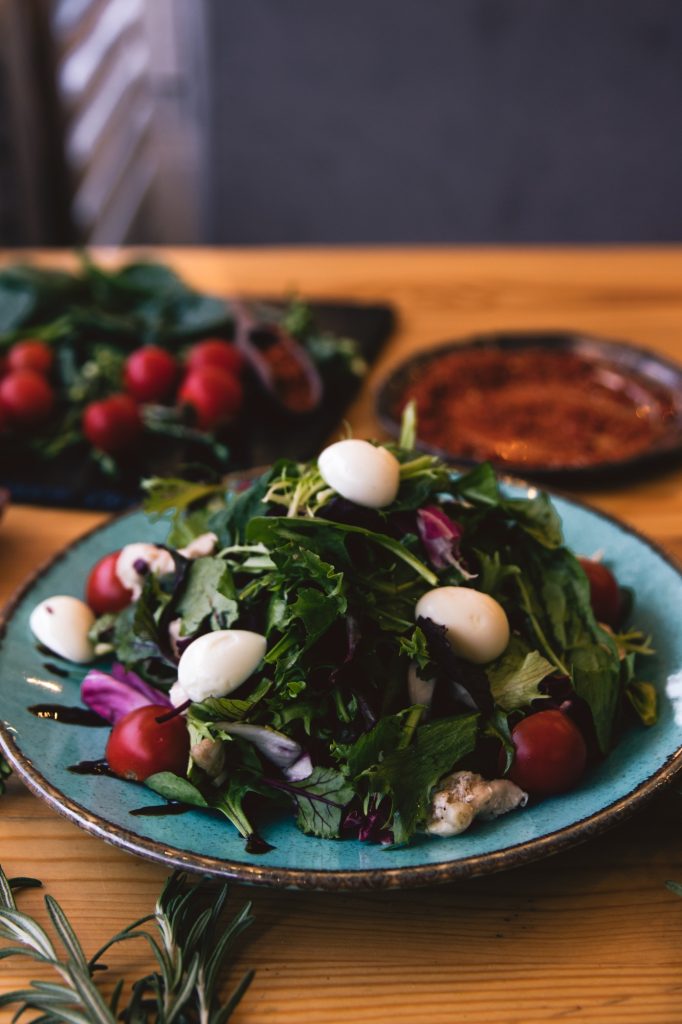fresh salad with beef